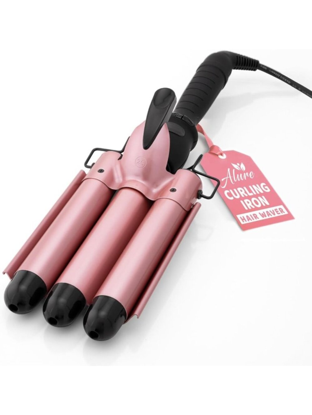 Three Barrel Curling Iron Wand - 1 Inch Ceramic Tourmaline Hair Waver for Beachy